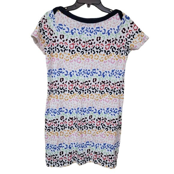Boden 2P Multicolor Animal Print T-Shirt Dress Women's Size 2 Petite Boat Neck - Picture 1 of 5
